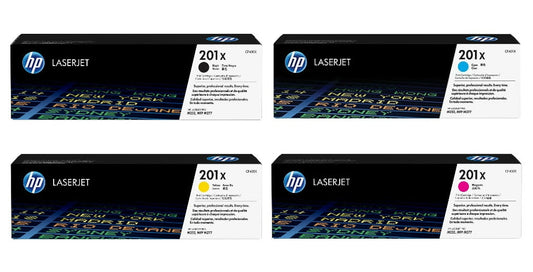 HP 201X Black ,Cyan , Magenta , Yellow High Yield Toner Cartridges Set 4 Color