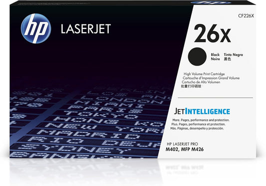 HP 26X High Yield Black Original LaserJet Toner Cartridge, ~9,000 pages, CF226X