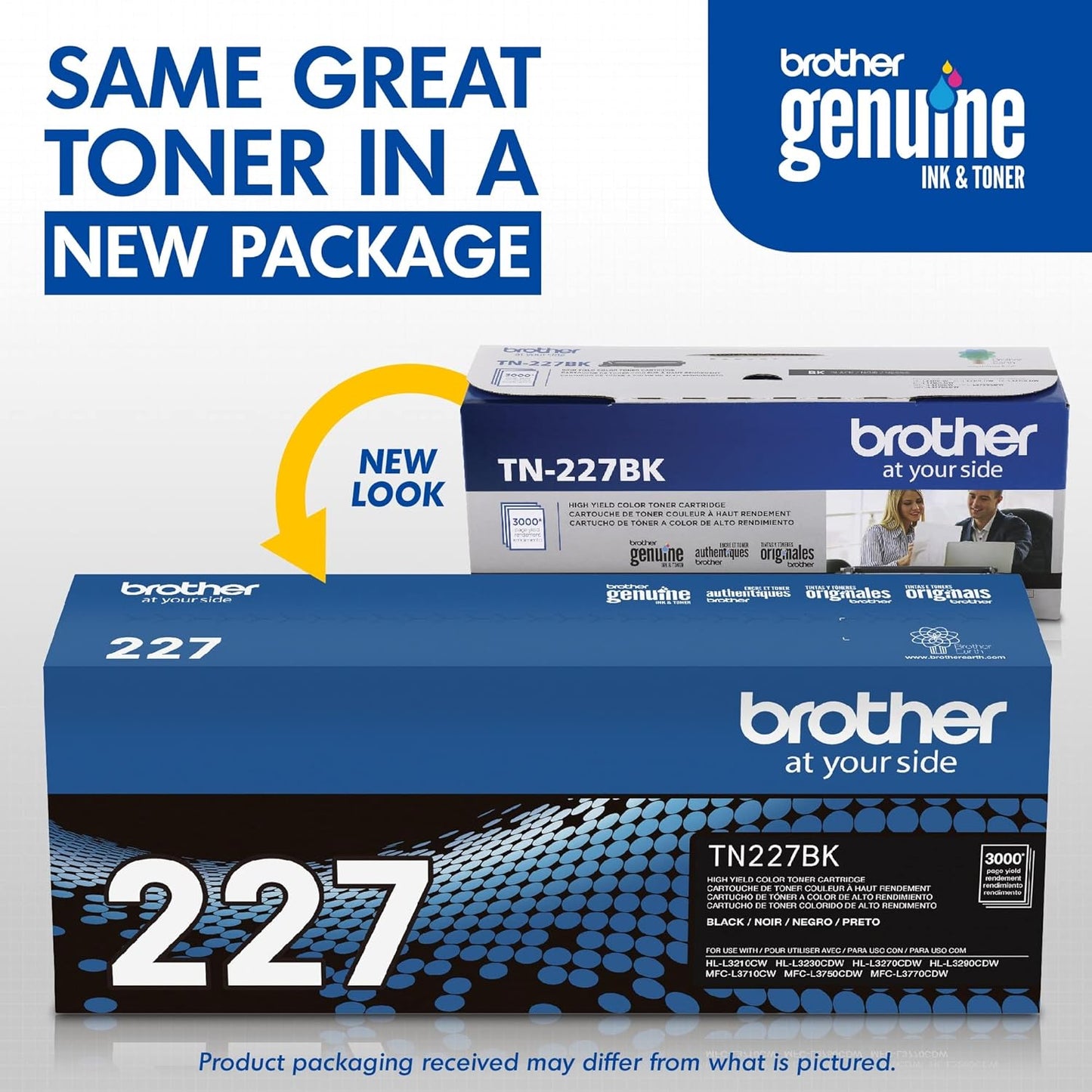 Brother Genuine TN227BK High Yield Toner Cartridge