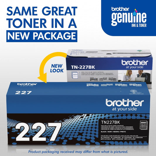 Brother Genuine TN227BK High Yield Toner Cartridge