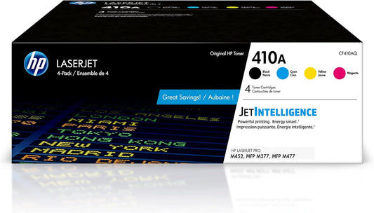 HP 410A Black, Cyan, Magenta, Yellow Toner Cartridges (4-pack)