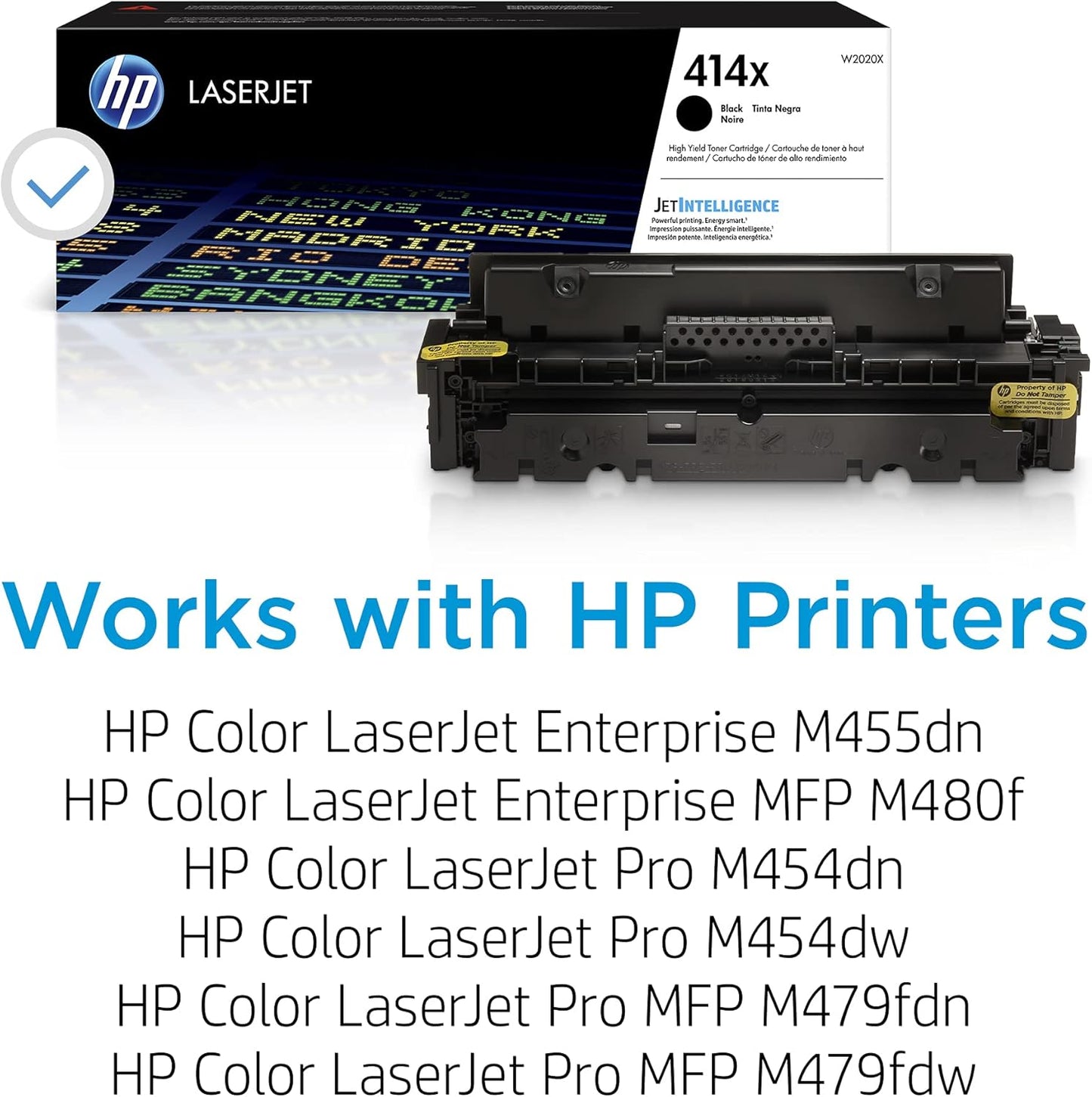 HP 414X High Yield Black Original LaserJet Toner Cartridge, ~7,500 pages, W2020X