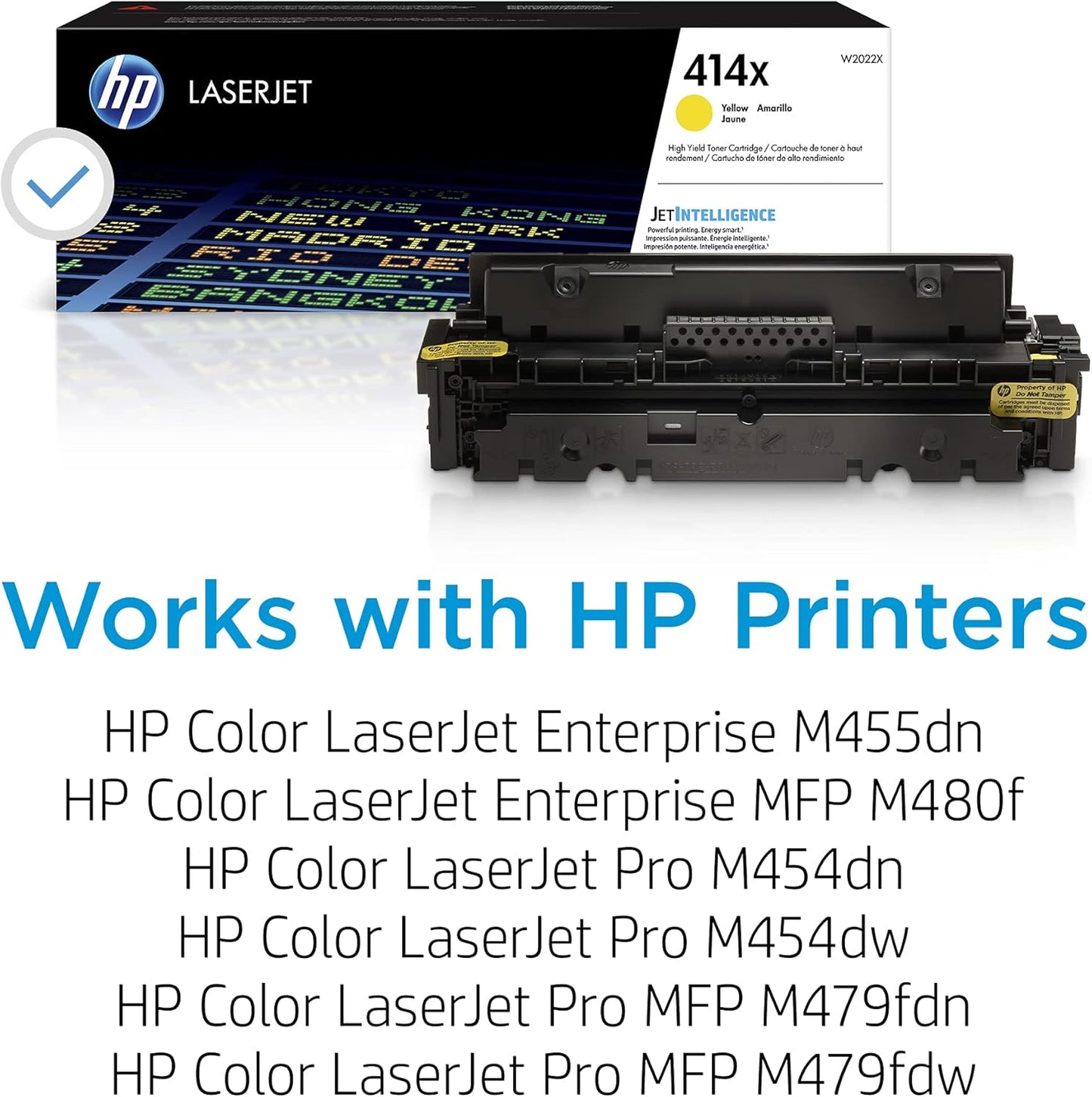 HP 414X High Yield Yellow Original LaserJet Toner Cartridge, ~6,000 pages, W2022X