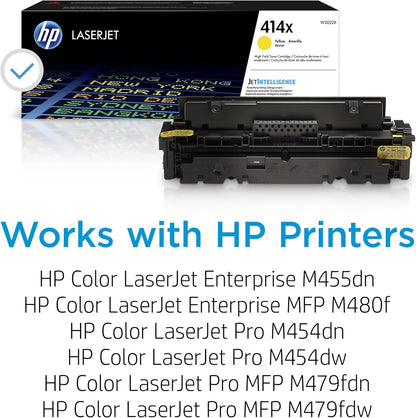HP 414X High Yield Yellow Original LaserJet Toner Cartridge, ~6,000 pages, W2022X
