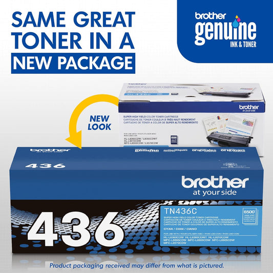 Brother Genuine High Yield Toner Cartridge TN436C , CYAN
