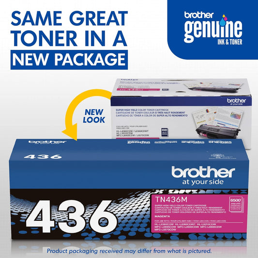 Brother High Yield Toner Cartridge TN436M, Magenta Toner