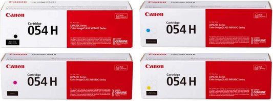 Canon Genuine 054H Complete 4-Color High Yield Toner Cartridge Set CRG054HYCMYK