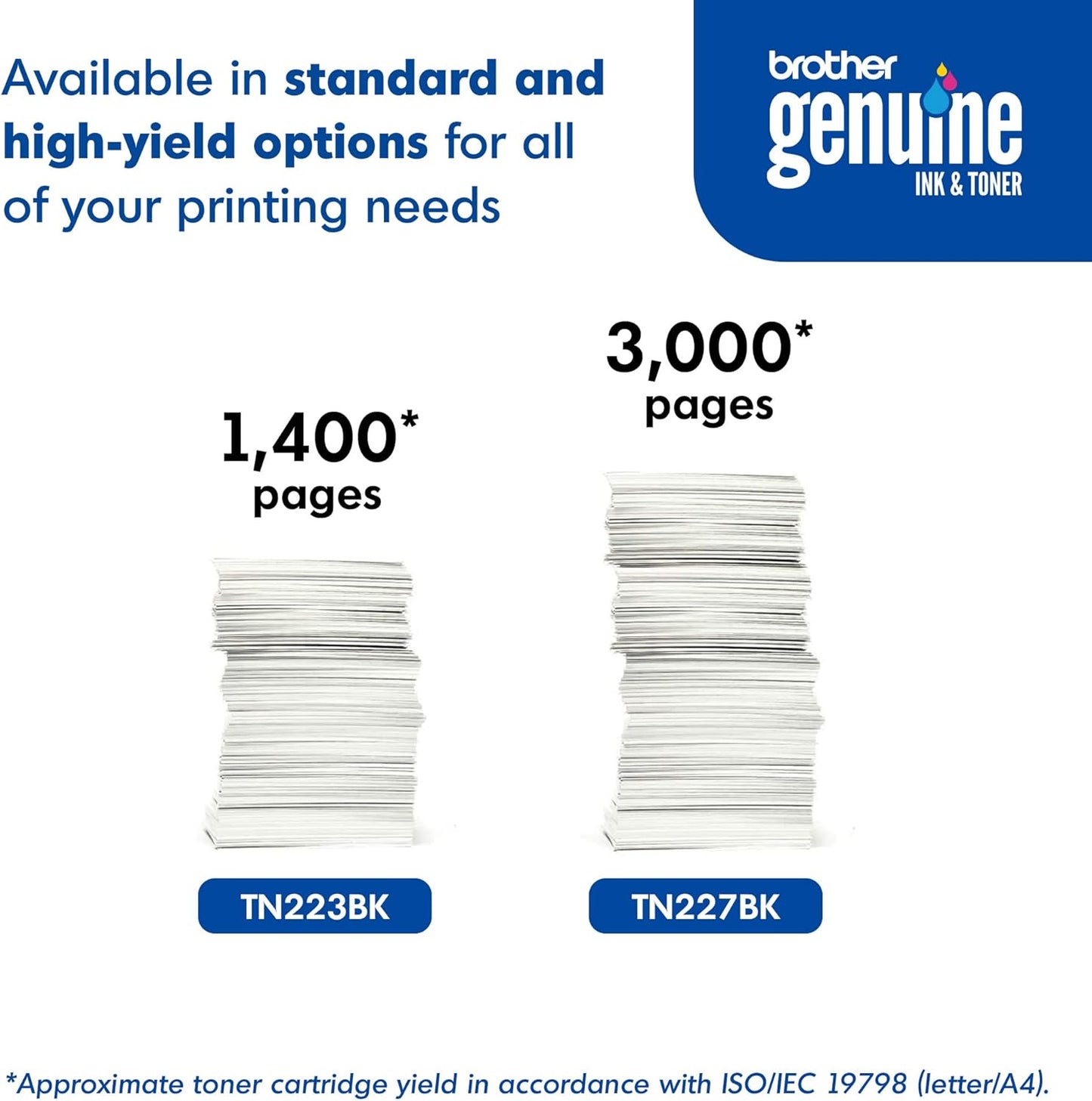 Brother Genuine TN227BK High Yield Toner Cartridge