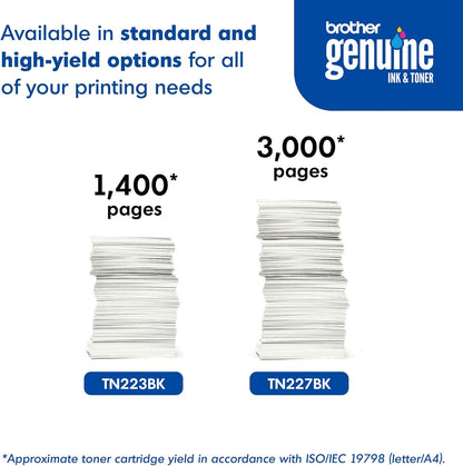 Brother Genuine TN227BK High Yield Toner Cartridge